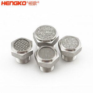 廠家直銷316不銹鋼燒結(jié)消聲器耐高溫降噪，粉末燒結(jié)氣動元件可按需定制