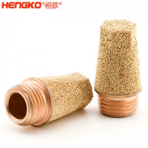 廠家生產(chǎn)平開槽燒結多孔 HD排氣金屬銅消聲器M5 1/8″ 1/4”3/8″ 1/2銅組件