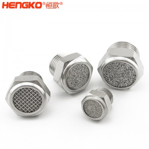 廠家直銷316不銹鋼燒結(jié)消聲器耐高溫降噪，粉末燒結(jié)氣動元件可按需定制